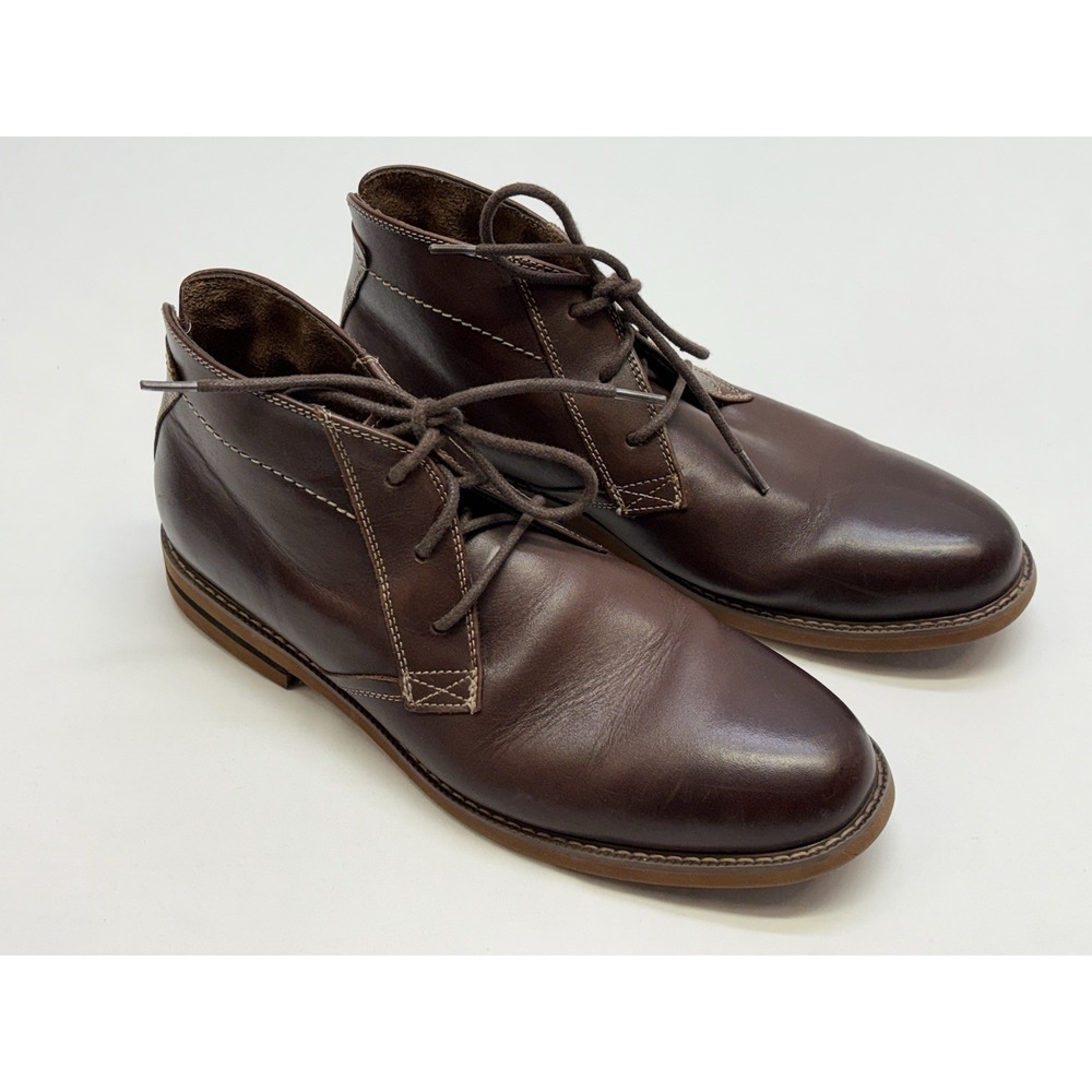 Florsheim Ankle Chukka Brown Leather Lace Up Boots 9.5M EUC